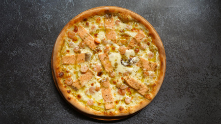 Пицца Семга с креветками