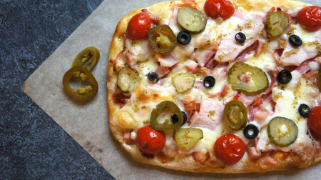 Римская пицца Мясная Эль Дьябло, острая